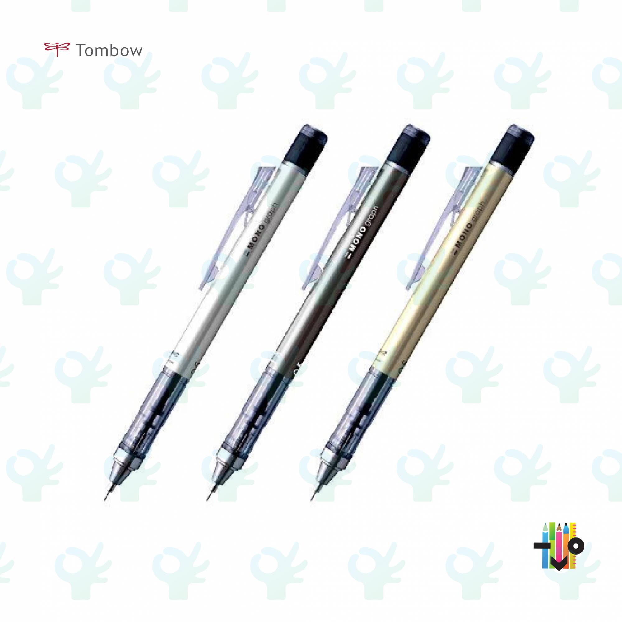 Tombow Monograph Mechanical Pencil 0.5MM (Standard/Black/Red/Blue/Lime/Pink/Silver/Gold/Gunmetal)